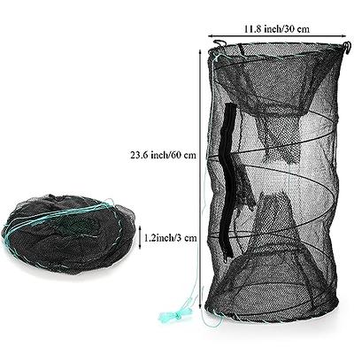 Portable Folded Fishing Bait Trap Net in Green