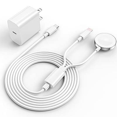 3 in 1 Watch and Phone Charger Cables, 4FT USB Multi Fast Charging Cord  Compatible with Apple iPhone 14/13/12/11/Pro/Max/XR/XS/XS Max/X, iWatch  Series 8/7/6/SE/5/4/3/2/1, Airpods and iPad Series