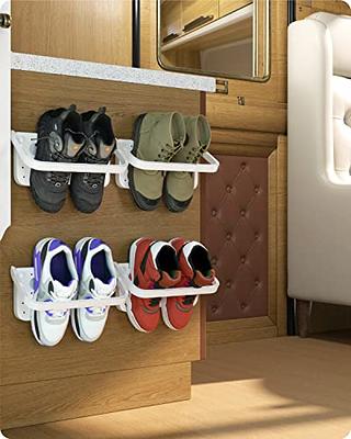 DEYILIAN Hanging Shoe Rack 2 Pack, Wall Mounted Shoe Rack with Sticky  Hanging Mounts, Wall Shoes Holder Storage Organizer Shelf, Shoe Rack for  Wall