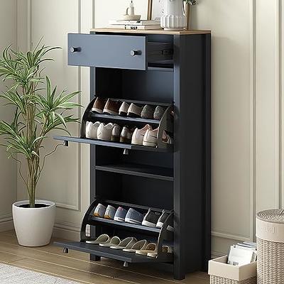Freestanding Shoe Storage Cabinet for Entryway, Wooden Narrow Shoe Rack  Organizer - Yahoo Shopping