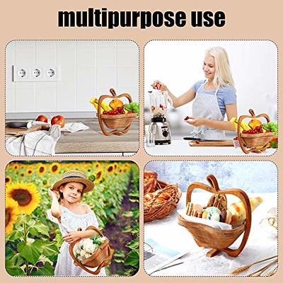 Fruit Basket with Lid Covered Fruit Bowl Strainer Food Strainers Multipurpose Decorative Fruit Bowl for Fruit Display Stand Kitchen Counter Gray, Size