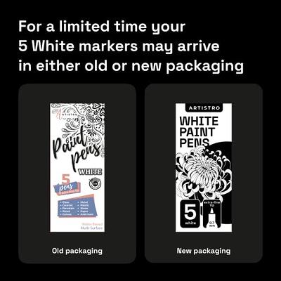 5x Oily White Marker Pen Graffiti Pens DIY for Fabric Ceramic Black Paper