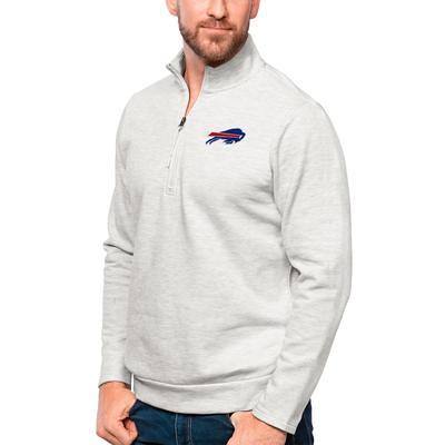 Men's Antigua Heathered Gray Buffalo Bills Gambit Quarter-Zip