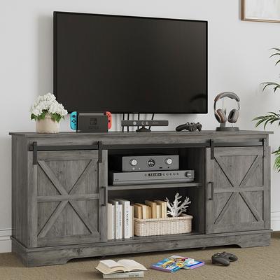 Wood TV Stand for TVs Up to 65, Industrial Media Console Table Natural TV  Cabinet with Storage Cabinet for Living Room, Bedroom - Yahoo Shopping