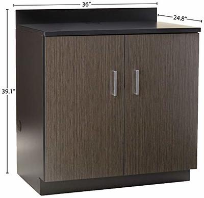 FUFU&GAGA 78.7 in. H Brown Storage Cabinet, Kitchen Organization with Louvered Doors and Adjustable Shelves