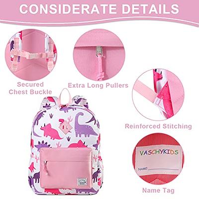 VASCHY Kids Backpack for Girls, Cute Dinosaur Lightweight Backpack