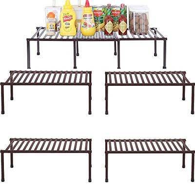 ideaglass Countertop Organizer, Toaster Rack, 16 Spice Organizer Shelf for  Kitchen Bathroom Storage, Small Metal Plate Black