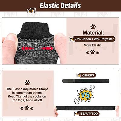 BEAUTYZOO Dog Socks to Prevent Licking for Hardwood Floors -Dog Boots Shoes  for Small Medium Large Dogs -Double Side Grips Traction Control Anti Slip