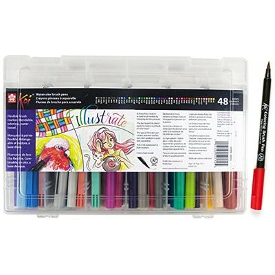 ARTISTRO Watercolor Brush Pens, 48 Colors Set + 2 Water Brush Pens. Unique  Vivid Colors. Real Brush Pens for Artists and Adults. Great for Creating