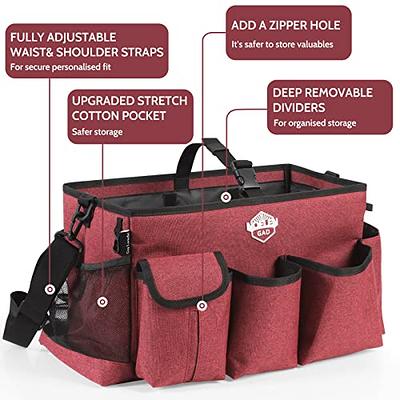 Extra Large Wearable Cleaning Caddy Bag with Handle, Detachable Dividers,  Shoulder and Waist Straps, Cleaner Organizer Tote for Housekeepers,  Cleaning
