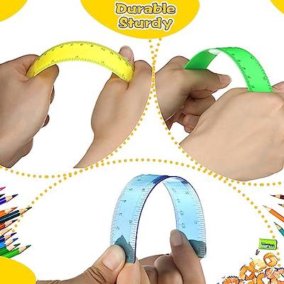 DSLSQD 6 Pack Rulers for Kids, Assorted Colors Plastic Ruler 6