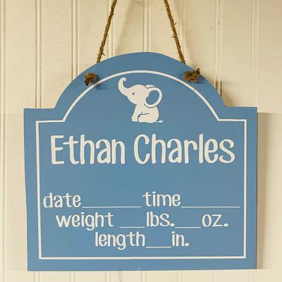 Boy Hospital Door Hanger Baby Hospital Door Birth Stat Sign 