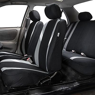  PIC AUTO Car Seat Cover Full Set, Front Bucket Seat Covers with  Split Bench Car Seat Cover Set, Mesh and Leather Universal Fit Most Cars,  SUVs, and Trucks (Black) : Automotive