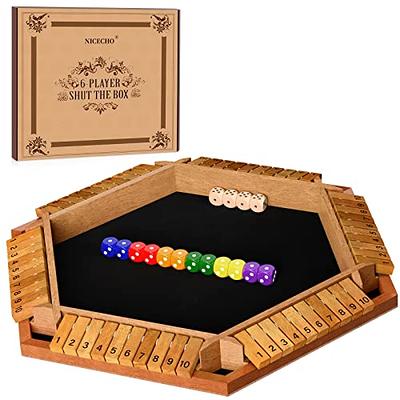 AMEROUS Shut The Box Dice Table Math Game Wood