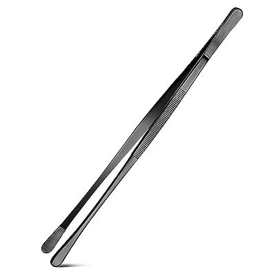 Stainless Steel Kitchen Tweezers Straight Serrated Tips 12 Large Food –  A2ZSCILAB