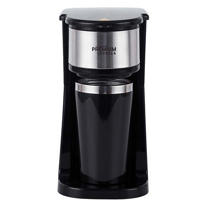 AdirChef Grab N' Go Personal Coffee Maker with 15oz Travel Mug Black/Stainless