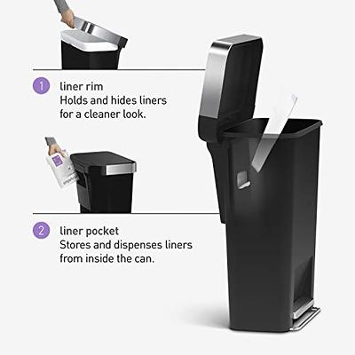 simplehuman 40-Liter/10.5-Gallon Slim Touch-Bar Trash Can +