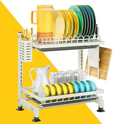 G.a HOMEFAVOR Dish Drying Rack, 2-Tier Adjustable Length(25.6-33.5