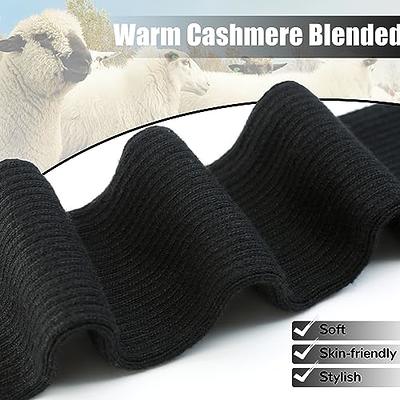 Flammi Cashmere Blended Arm Warmer Winter Fingerless Gloves Knit Mitten Gloves Wrist Warmer with Thumb Hole for Women