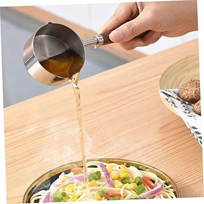 Kichvoe Butter Small Metal Sauce Pot Handle Oil Pot Coffee Milk Warmer Pot  Pour Oil Small Pan with Handle Spout Small Pot Melting Pot Seafood Boil Pot