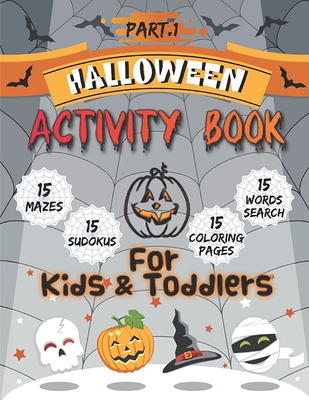 Halloween Activity Book Coloring Mazes Sudoku Word search Find