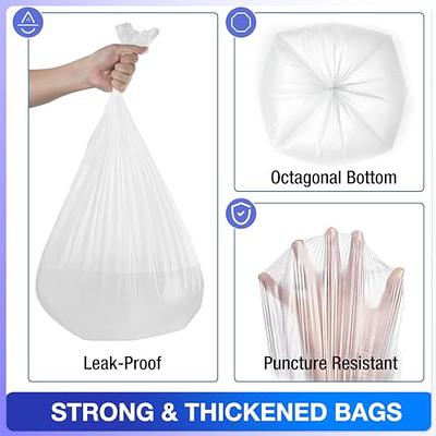 8 Gallon 80 Counts Strong Trash Bags Garbage Bags by Teivio, Bathroom Trash  Can Bin Liners, Plastic Bags for home office kitchen, Clear