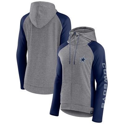 Men's Fanatics Branded Heather Gray/Navy Dallas Cowboys Down & Distance Full-Zip Hoodie