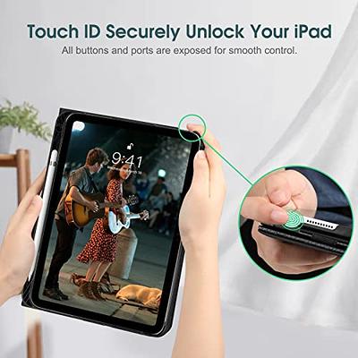 ProCase for iPad 10th Generation Case with Pencil Holder 2022 iPad 10.9 inch Case, Clear Transparent Back Shell Trifold Protective Cases Smart Cover