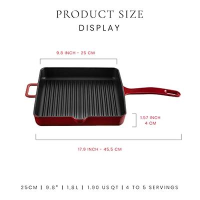 Bruntmor 2-In-1 Cast Iron Skillet Rectangle Roasting Pan With Reversible  Griddle Pan For Stove Top | 20x10 Multi Cooker Deep Roasting Grill Pan