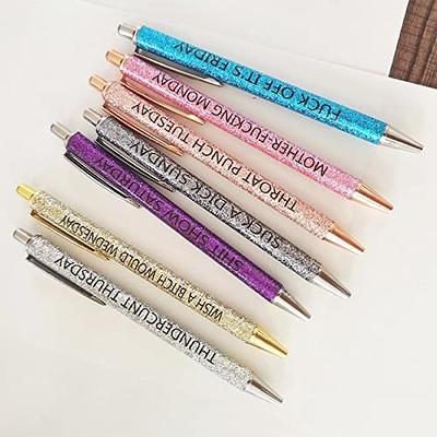 7pcs Funny Pens, Seven Days Of The Week Mood Pens, Swear Word Pens