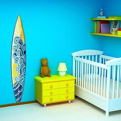 Ocean Canvas Growth Chart Kids Height Ruler Tracker Blue Nursery Art