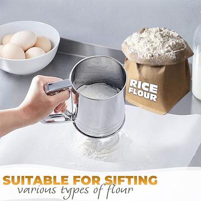 Handheld Stainless Steel Flour Sieve Powder Sifters Hand-Sieved Sugar Mesh  Strainer Baking 