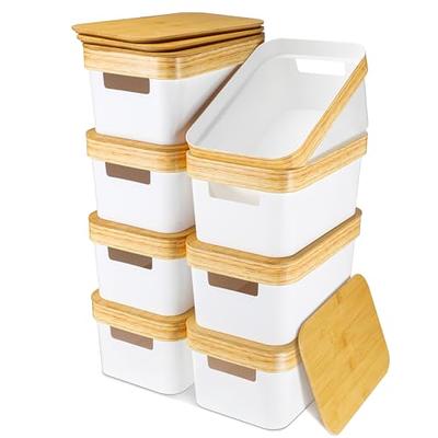 Basicwise Stackable Plastic Storage Container - Set of 3