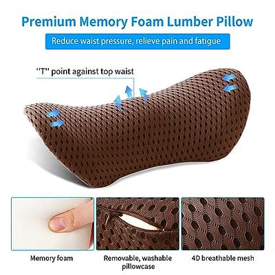 Lumbar Support Back Pillow for Sleeping, Neck Pillows for Sleeping, Memory  Foam Back Pain Relief Pillows for Bed Waist Support Cushion Pregnant Woman