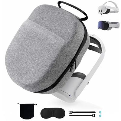 COOWPS Funda rígida de transporte para auriculares Meta Quest 3/Oculus  Quest 2/Vision Pro VR, compatible con Elite Strap/Kiwi Design/BOBOVR  Headstrap