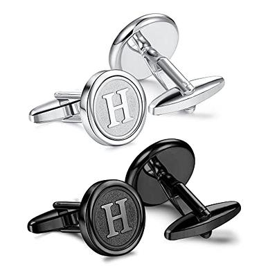 Buy Initial Button Cover Cufflinks for Men Letter Rose Gold Color Perfect  for Formal Business Shirt - Alphabet B at