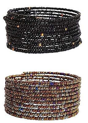 Set of 2 Handmade Beaded Macrame Bracelets from Guatemala, 'Charming Sea