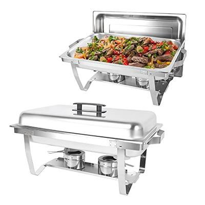 Chafing Dish Buffet Set of 4 Stainless Steel Chafing Dishes for Buffet Food  Warmer for Parties Catering Event with Food Water Pan, Fuel Holder