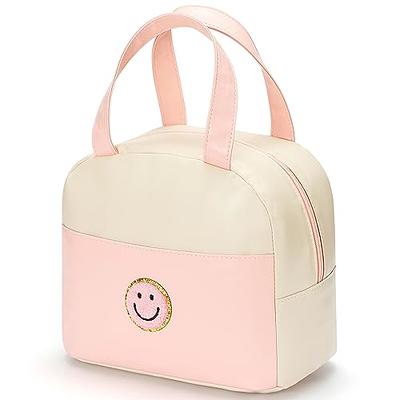 POETIC WREATH Lunch Bag for Women Large Insulated Lunch Box Reusable Lunch  Tote with Preppy Soft Leather Bag for Work School Picnic Travel  (White&Pink) - Yahoo Shopping