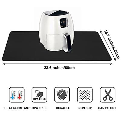 Kitchen Countertop Protector Appliance Slider Mat Air Fryer Heat Resistant Mat 2-Pack in Black