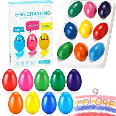  AMINFUN Egg Crayons, 9 Colors Palm Grip Toy, Washable