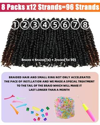 NAYOO Crochet Hair for Kids - 8 Packs 12 Inch Short Crochet Hair For Black  Women, 30 Strands/Pack Small Twist Crochet Hair Hot Water Setting, Crochet