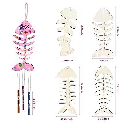 4 Pack DIY Bird House Wind Chime Kits for Children to Build and Paint,  Wooden Arts and Crafts for Kids Girls Boys Toddlers Ages 8-12 4-6 6-8, Paint  Kit Includes Paints & Brushes 