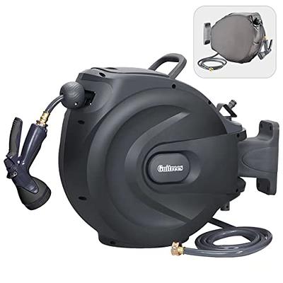 Guitrees Retractable Garden Hose Reel 1/2” 150FT+6FT With Cover, Slow  Return System, Any Length Lock, Wall Mounted, 9 Function Nozzle and 180°Swivel  Bracket (Grey) - Yahoo Shopping