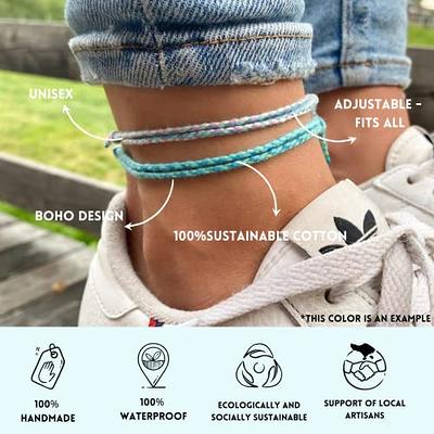 Colorful Copper Rope Braid Foot Friendship Bracelet Anklet Set Of