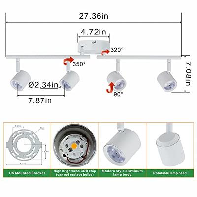 Arcfox LED Track Lighting Heads 9W 3000K/4000K H Type