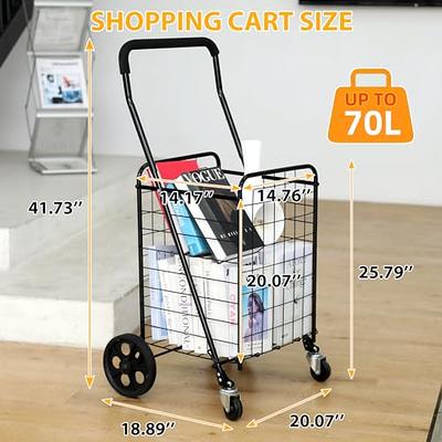 Kiffler Grocery Shopping Cart with 360° Rolling Swivel Wheels