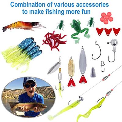 GOANDO 78Pcs Fishing Lures Kit for Freshwater Bait Tackle Kit for Bass  Trout Salmon Fishing Accessories Tackle Box Including Spoon Lures Soft  Plastic Worms Crankbait Jigs Fishing Hooks Topwater Lures : 