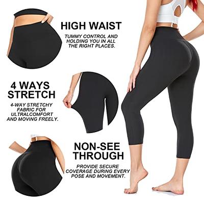 TNNZEET High Waisted Leggings for Women Plus Size Capri Tummy