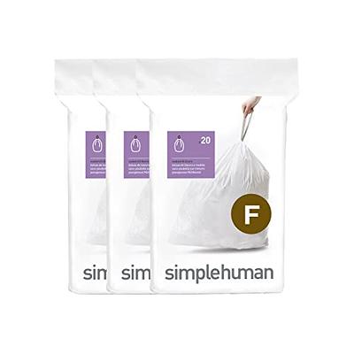 simplehuman Code J Custom Fit Drawstring Trash Bags, 240 Count, 30-45 Liter / 8-12 Gallon, White